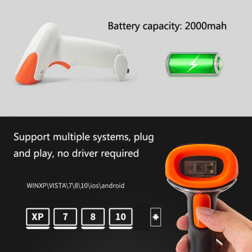 Scanner de codes-barres laser SYCREADER Supermarket, modèle : filaire unidimensionnel (orange) SH01EE1012-05